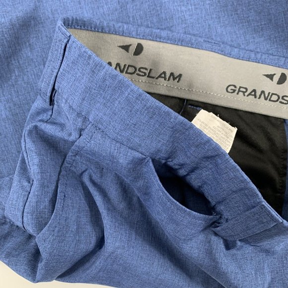 Grand Slam Performance Lightweight Chino Golf Prep Frat Shorts Blue Men 42 - Picture 7 of 7